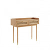 BOMBONG Console 2 tiroirs en bois et cannage L100cm