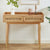 BOMBONG Console 2 tiroirs en bois et cannage L100cm
