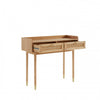 BOMBONG Console 2 tiroirs en bois et cannage L100cm