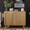 Aimani 37.4'' Sideboard, Buffet Cabinet with Door and 3 Drawers, Rattan Floor Storage Cabinet for Dining Room, Living Room