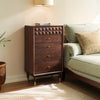 Simple Modern Brown Walnut Solid Wood Five-Drawer Chest
