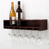Cailean 4 Bottle Wall Mounted Wine Bottle and Glass Rack