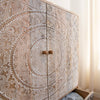 Marc carved mango wood cabinet