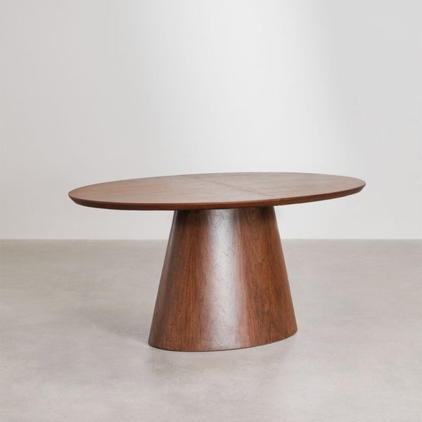 Gala Oval dining table 160-200x100 cm extendable in MDF and veneer Gala