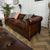 Oxford Leather Chesterfield Three Seater Sofa