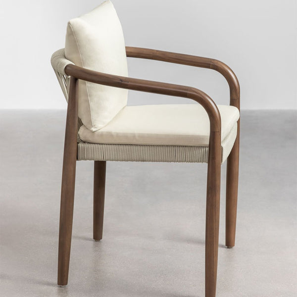 Giulia acacia garden chair with armrests