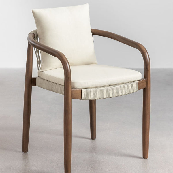 Giulia acacia garden chair with armrests