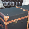 Black Millerain & Leather Console Trunk