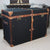 Black Millerain & Leather Console Trunk