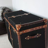 Black Millerain & Leather Console Trunk