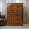 Luxury Tan Leather Tall Set of Drawers