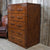 Luxury Tan Leather Tall Set of Drawers