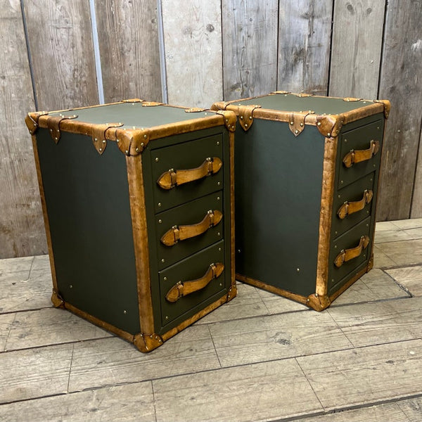 Luxury Handmade Leather Bedside Trunks