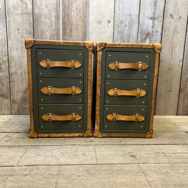 Luxury Handmade Leather Bedside Trunks