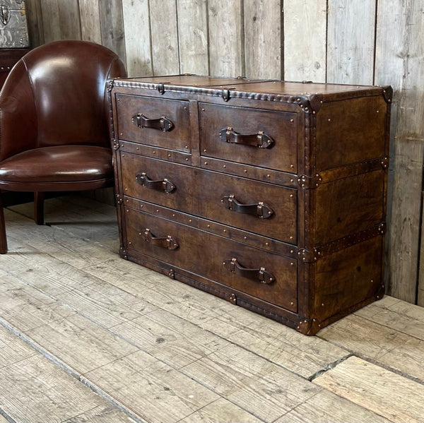 Luxury Console Side Table Room Decor Handmade Hand Dyed English Leather Room Organiser