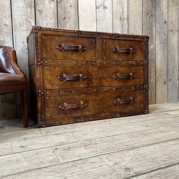 Luxury Console Side Table Room Decor Handmade Hand Dyed English Leather Room Organiser