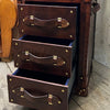Luxury Handmade Tall Boy Leather 3 Draw Console End Table Trunk