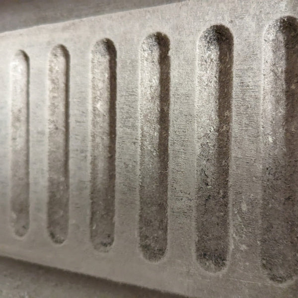 Le Trésor II, wooden table, desk, distress finish, narrow table, wooden console, carved console