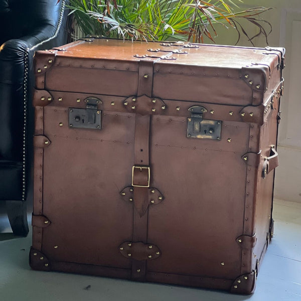Luxury Belted Bridle Leather End Table