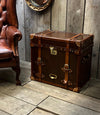 Bespoke Antique Belted Leather Console Side Table