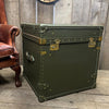 Olive Green Large Leather Console Trunk