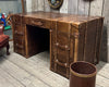 Luxury Hand Dyed Colonial Style Leather Office Desk