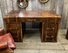 Luxury Hand Dyed Colonial Style Leather Office Desk