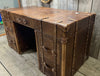 Luxury Hand Dyed Colonial Style Leather Office Desk