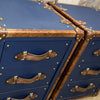 Luxury Pebble Blue Leather Nightstands