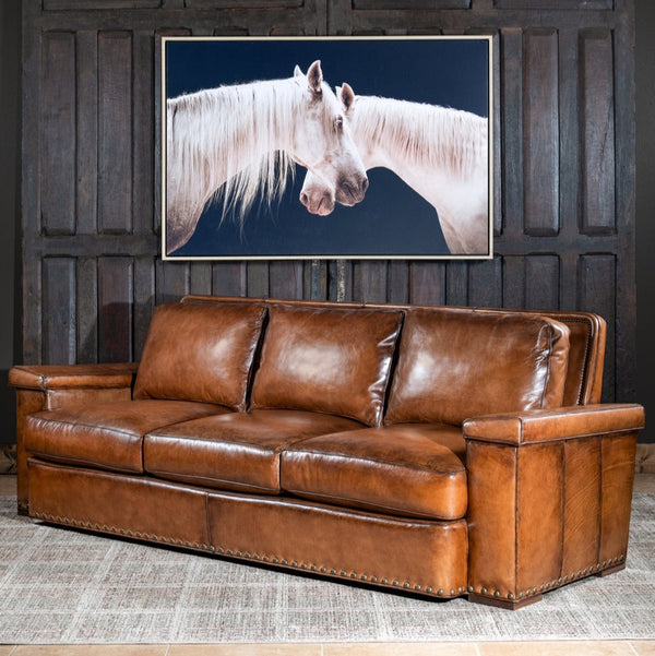 Emerson Bark Leather Sofa | American Made | High Quality | Full Grain
