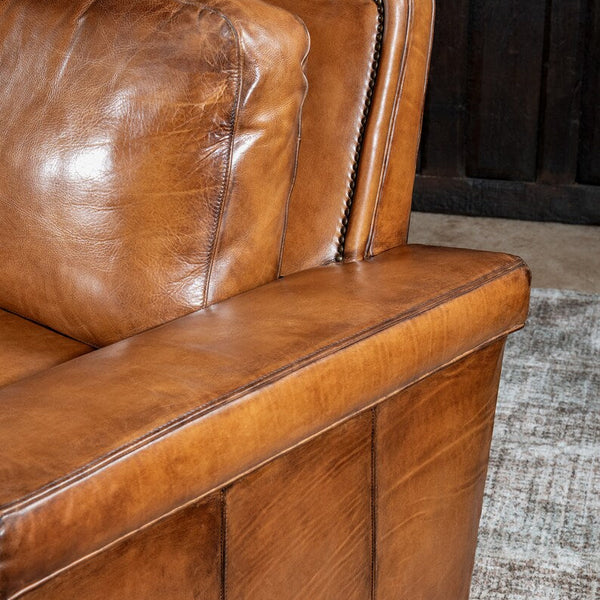 Emerson Bark Leather Sofa | American Made | High Quality | Full Grain