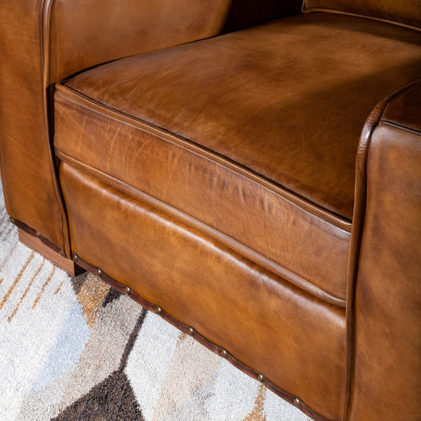 Rugby Leather Chair | American Made | Full Grain Leather