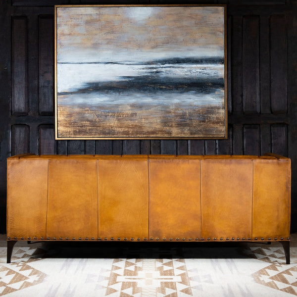 Hampton Tufted Leather Sofa | American Made | High Quality | Full Grain Leather