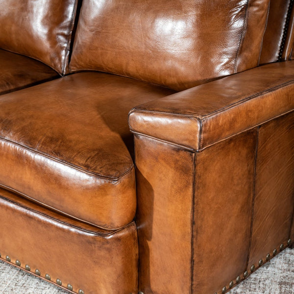 Emerson Bark Leather Sofa | American Made | High Quality | Full Grain