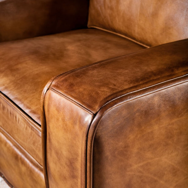 Rugby Leather Chair | American Made | Full Grain Leather