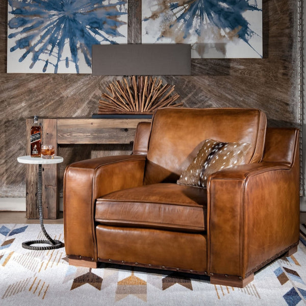 Rugby Leather Chair | American Made | Full Grain Leather