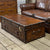 Coffee Table Luxury English Bridle Leather Hand Dyed Chestnut Brown Room Decor