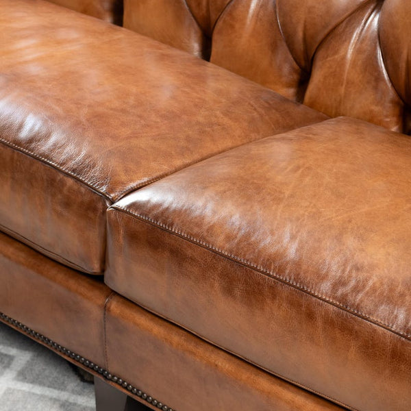 Lockwood Leather Chesterfield Sofa | Modern Rustic | American Made | High End | Vintage | Top Grain