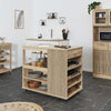 Saulk - Brown wood kitchen island