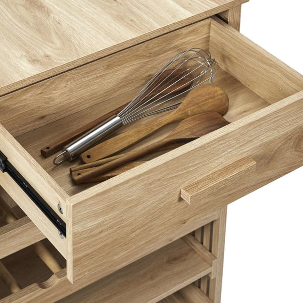 Saulk - Brown wood kitchen island