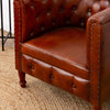 Esteban Brown Leather Chesterfield Armchair