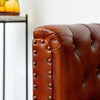 Esteban Brown Leather Chesterfield Armchair