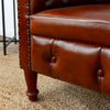 Esteban Brown Leather Chesterfield Armchair