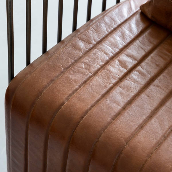 Fauteuil en cuir marron et métal Zora - Fauteuil - Assise - Produits