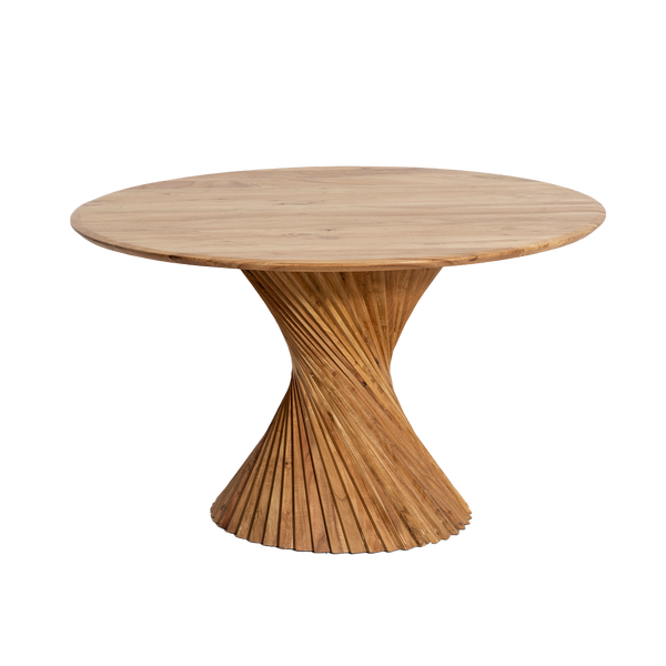 Orane round acacia wood dining table
