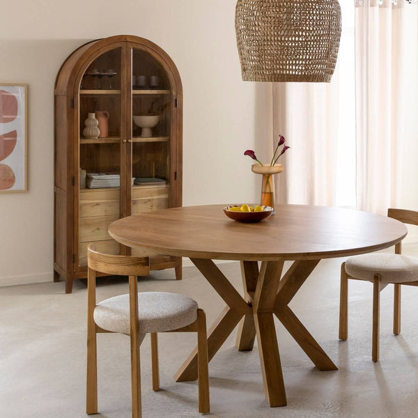 Maloé round mango wood dining table
