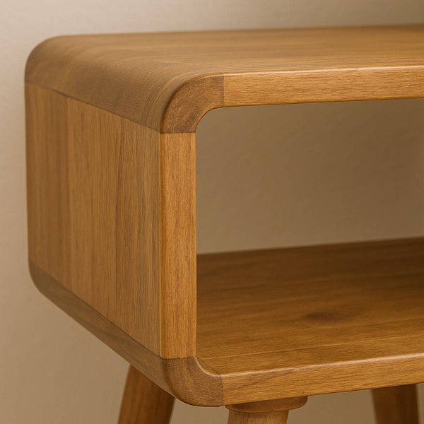 Maëva bedside table with niche in mango wood