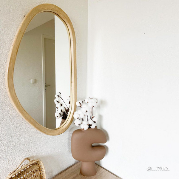 Marley Light Mango Wood Abstract Mirror