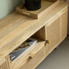 Palma mango wood and cane TV cabinet