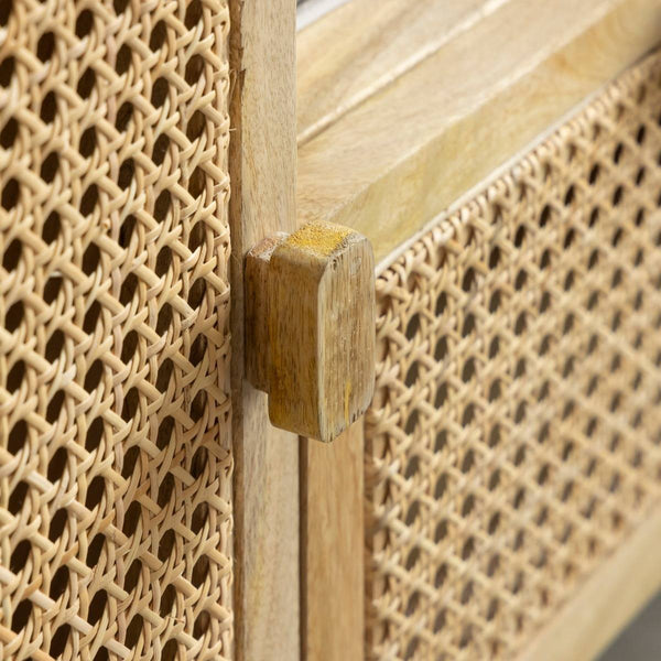 Palma mango wood and cane TV cabinet
